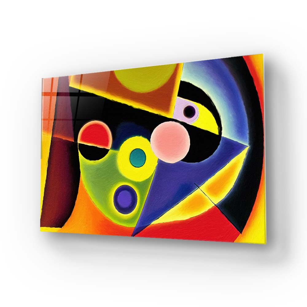 Contrasting Cubism Glass Wall Art
