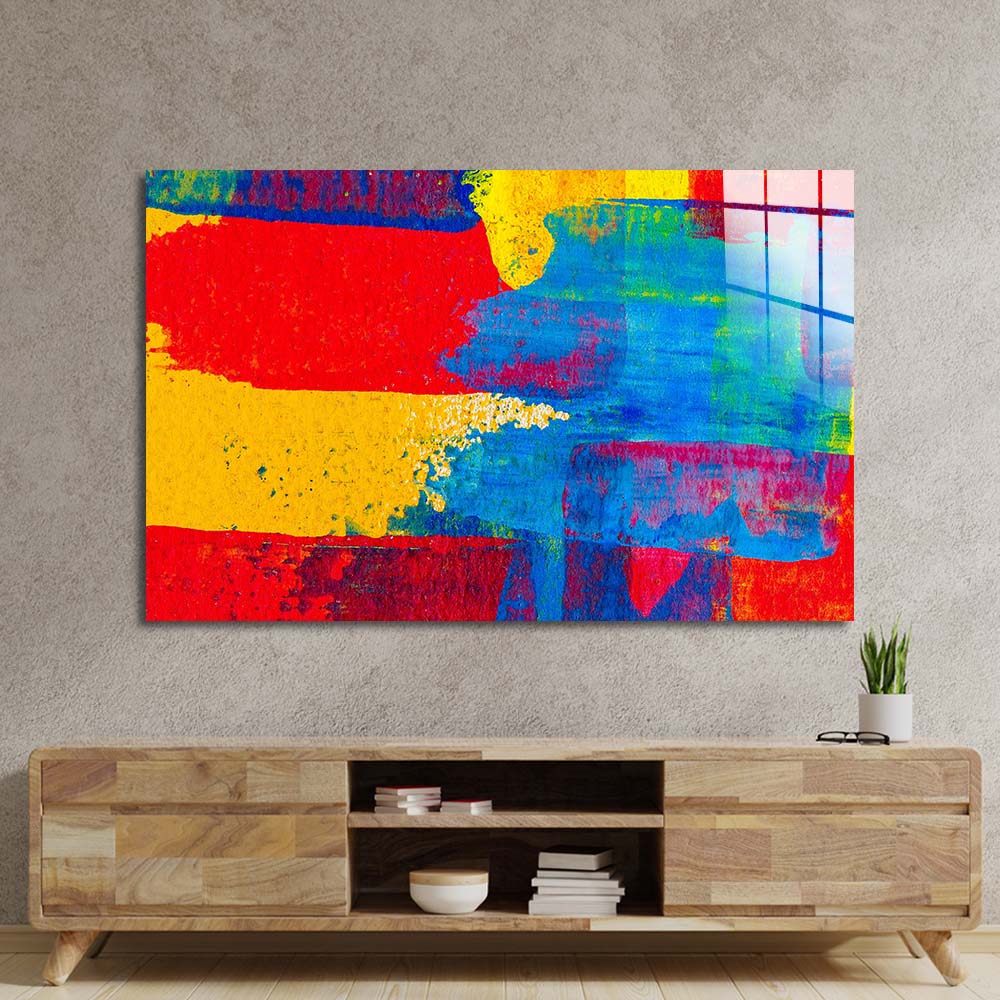 Contrasting Modern Abstract  Glass Wall Art