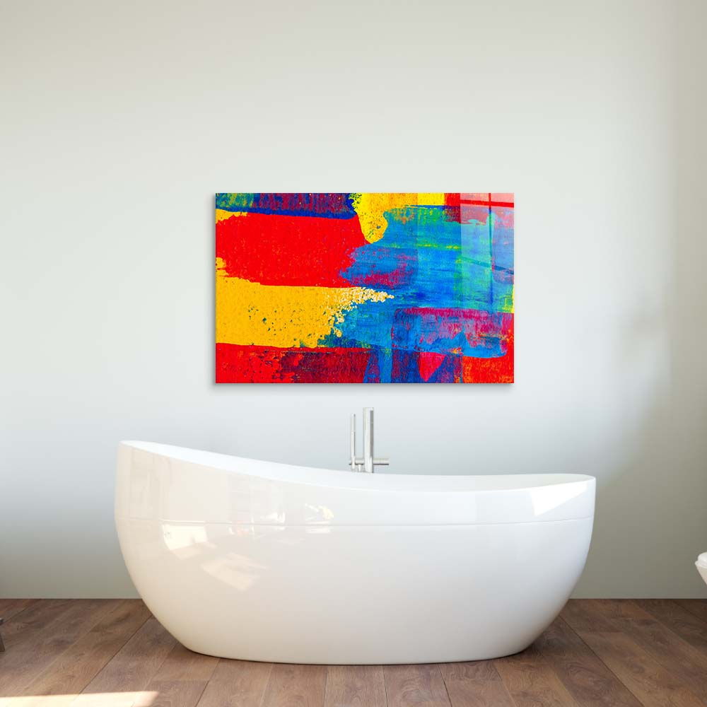 Contrasting Modern Abstract  Glass Wall Art