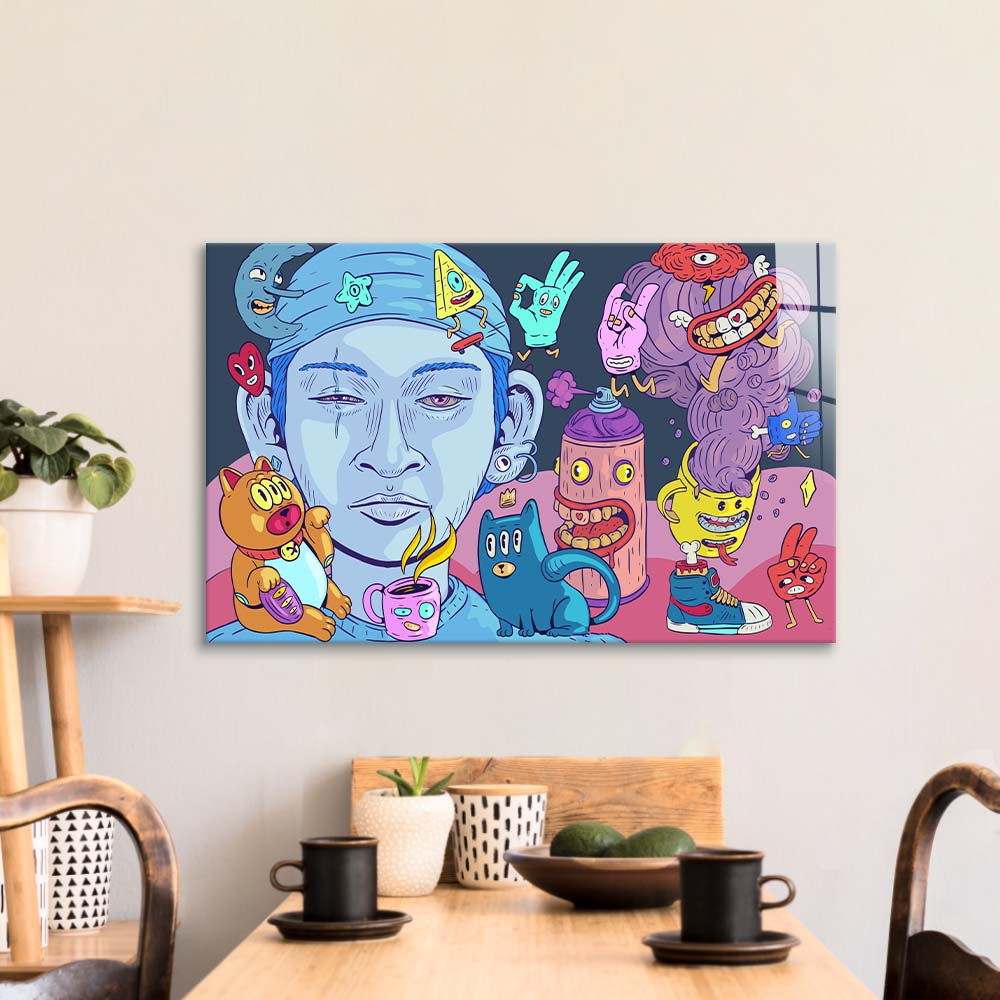 Crypto Buddies Glass Wall Art