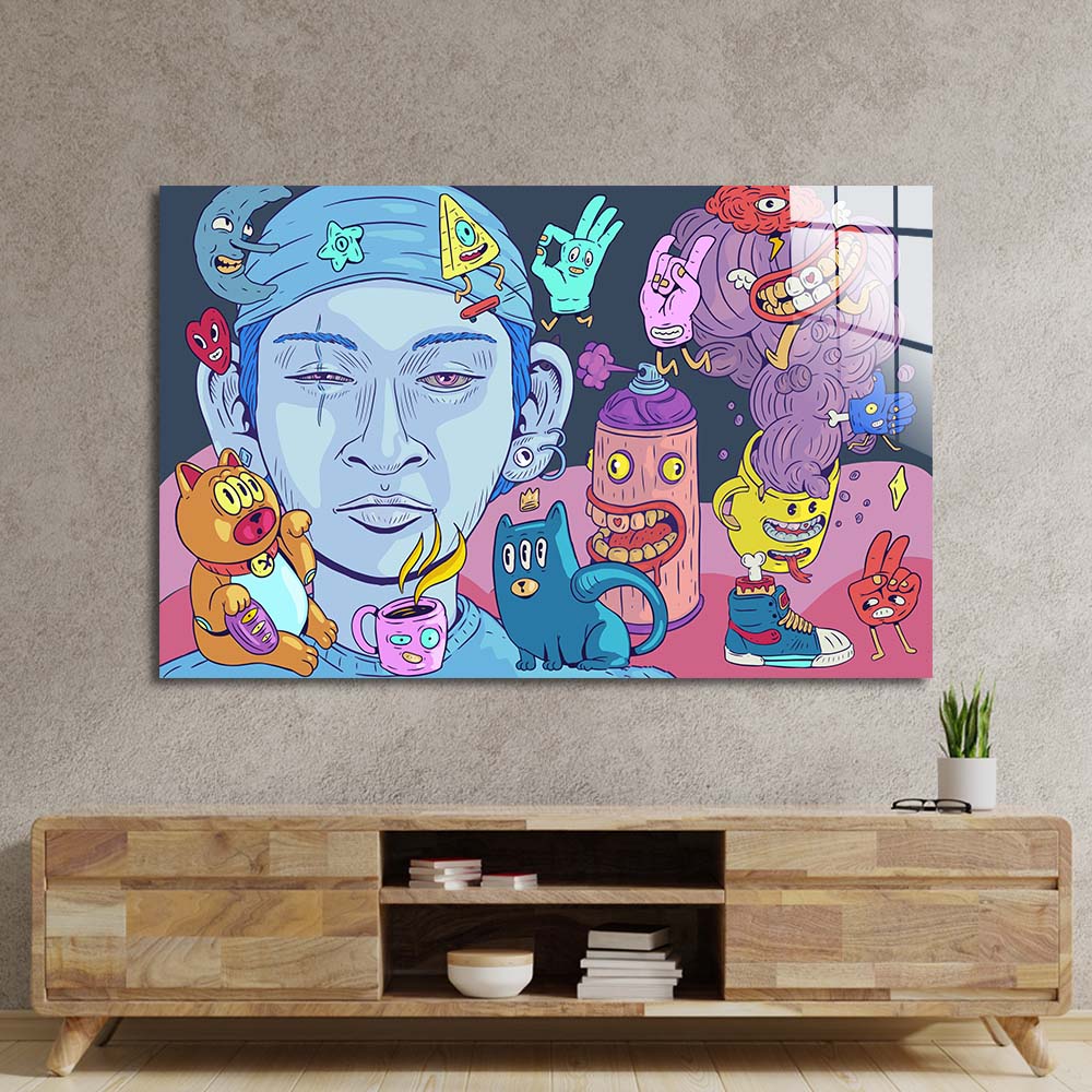 Crypto Buddies Glass Wall Art