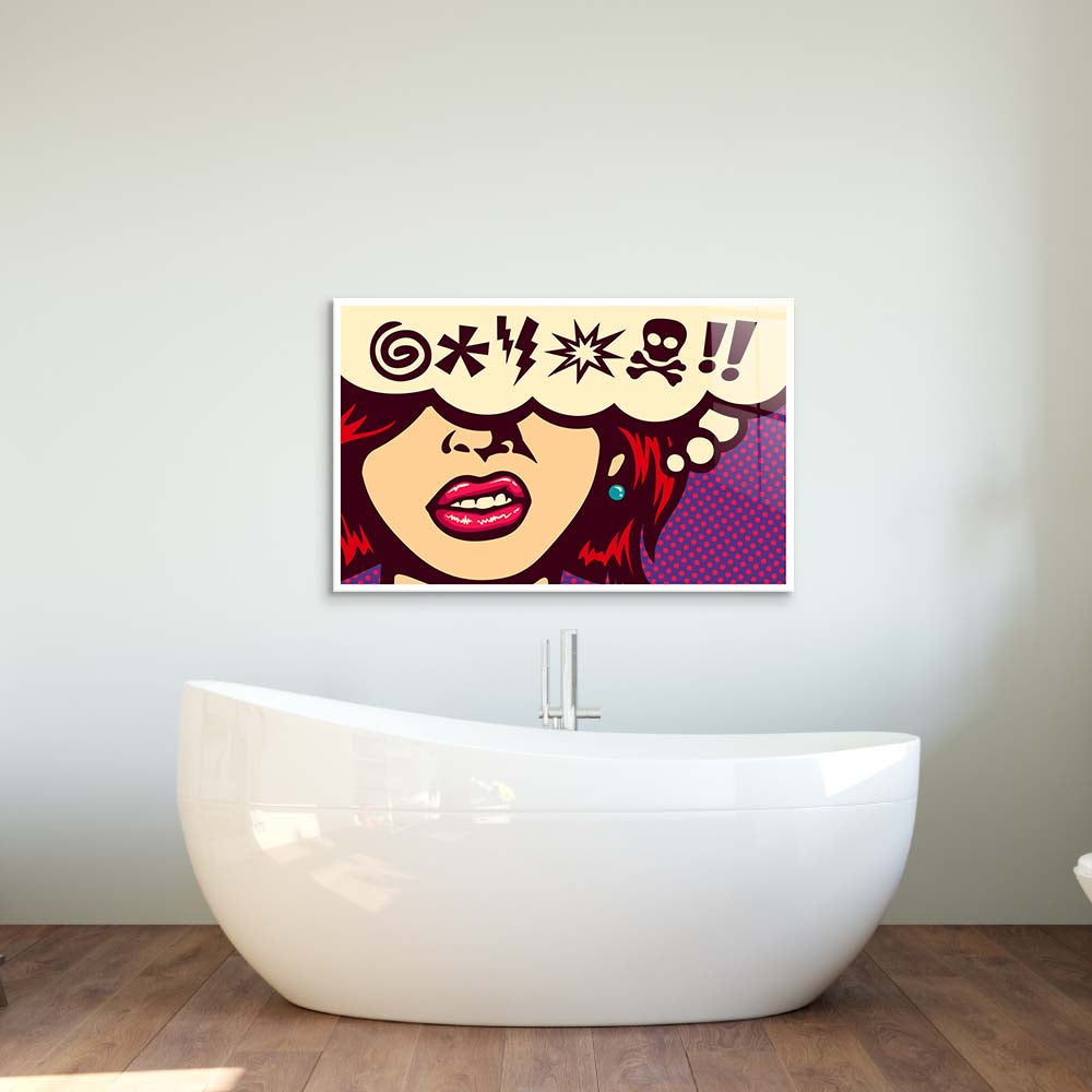 Cursed Speech Bubble Retro Glass Wall Art