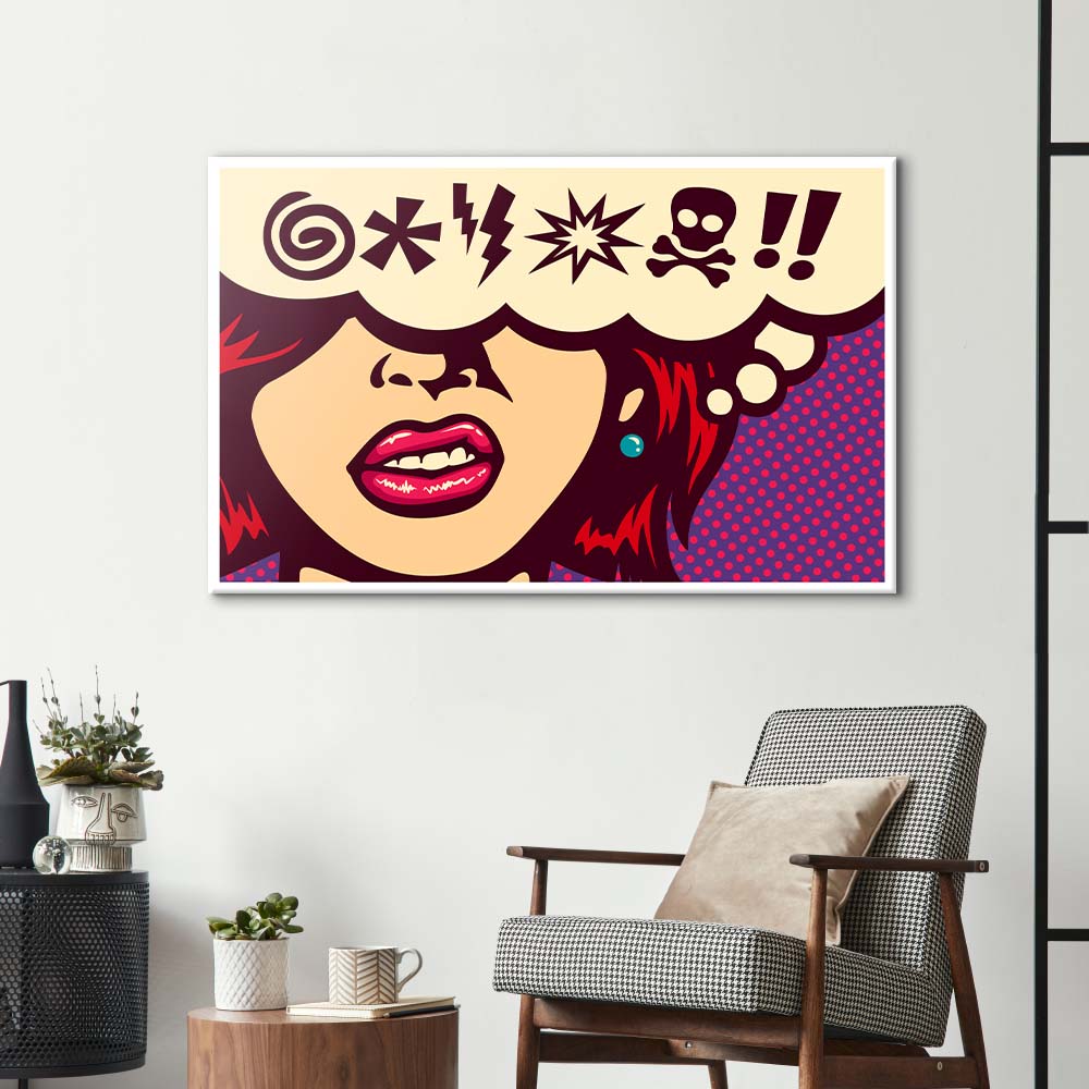 Cursed Speech Bubble Retro Glass Wall Art