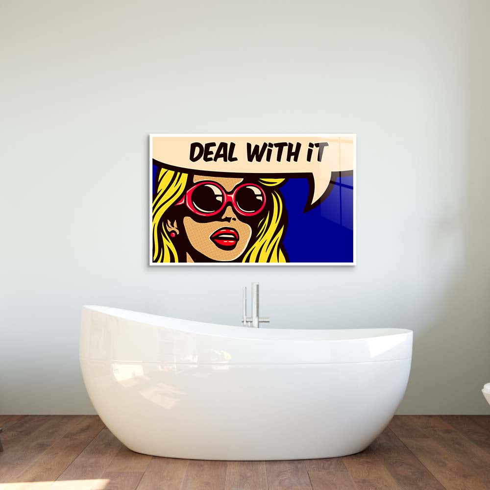 Deal With It Glass Wall Art