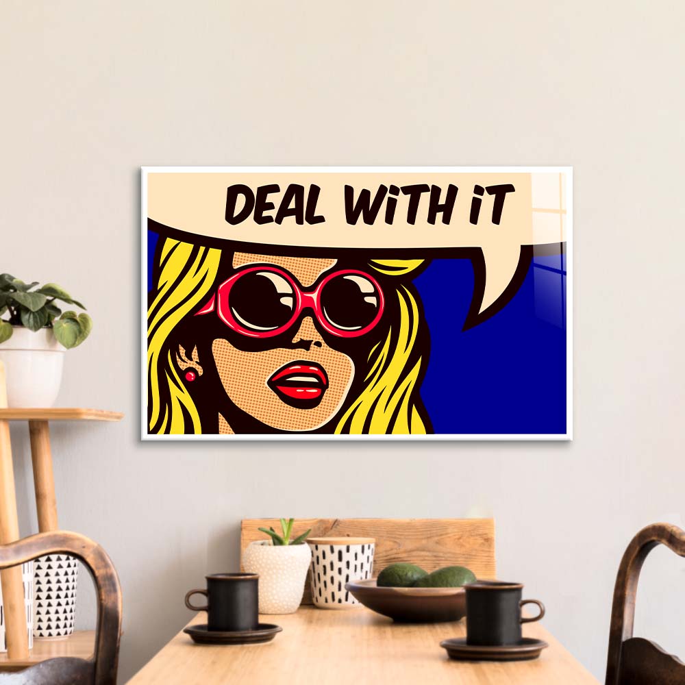 Deal With It Glass Wall Art