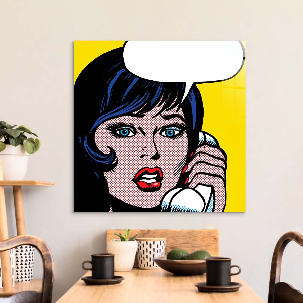 Distress Call 2 Retro Glass Wall Art