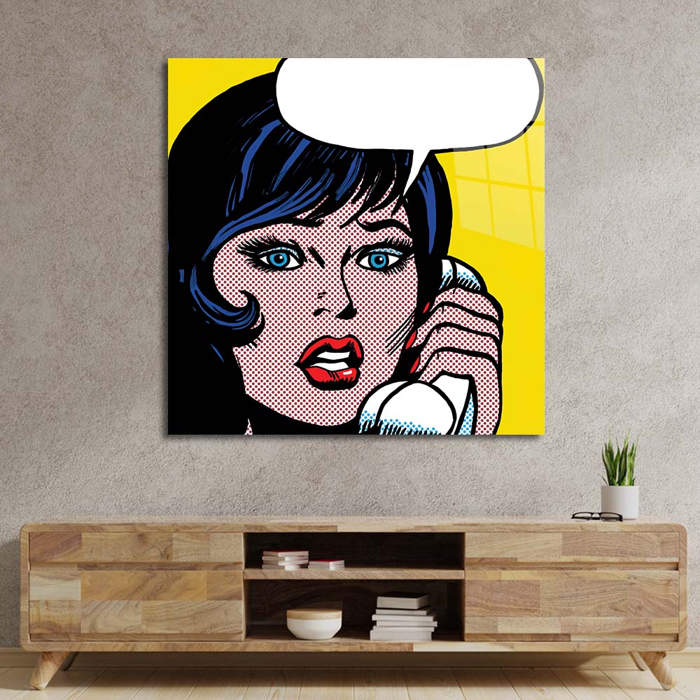 Distress Call 2 Retro Glass Wall Art