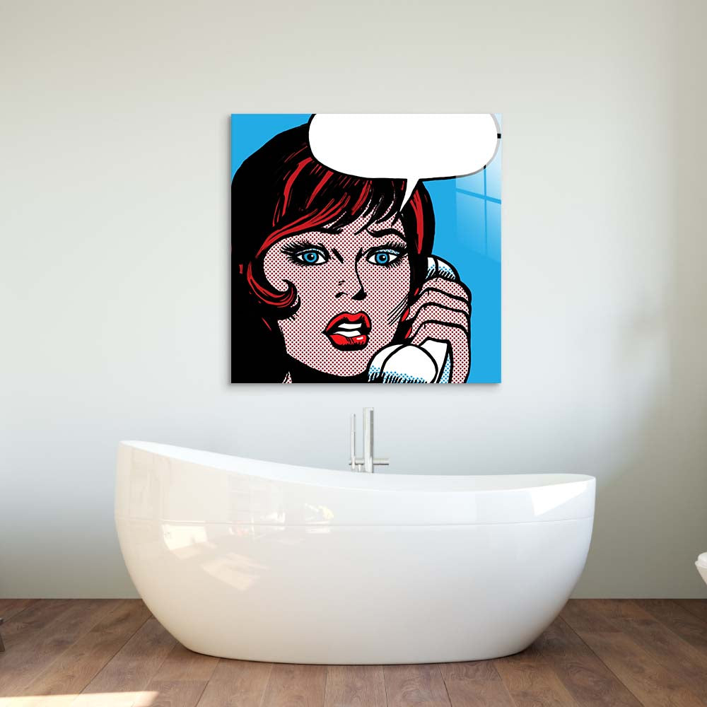 Distress Call Retro Glass Wall Art