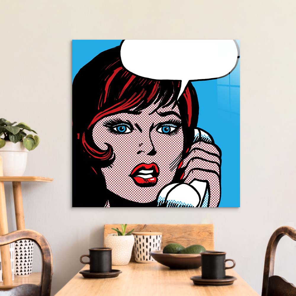 Distress Call Retro Glass Wall Art