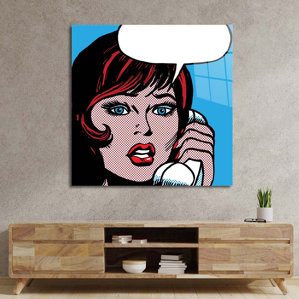 Distress Call Retro Glass Wall Art