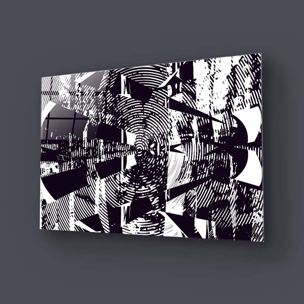 Distressed Abstract Static Glass Wall Art