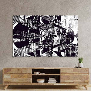 Distressed Abstract Static Glass Wall Art