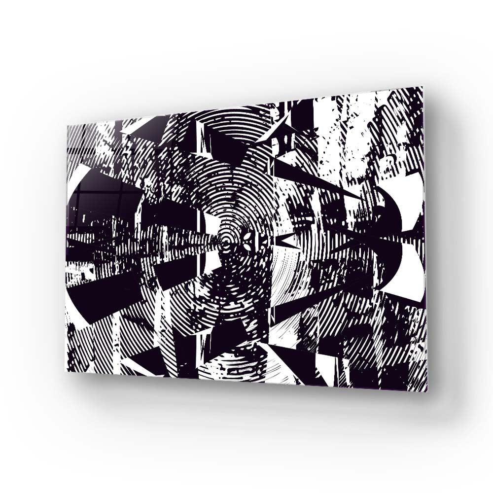 Distressed Abstract Static Glass Wall Art