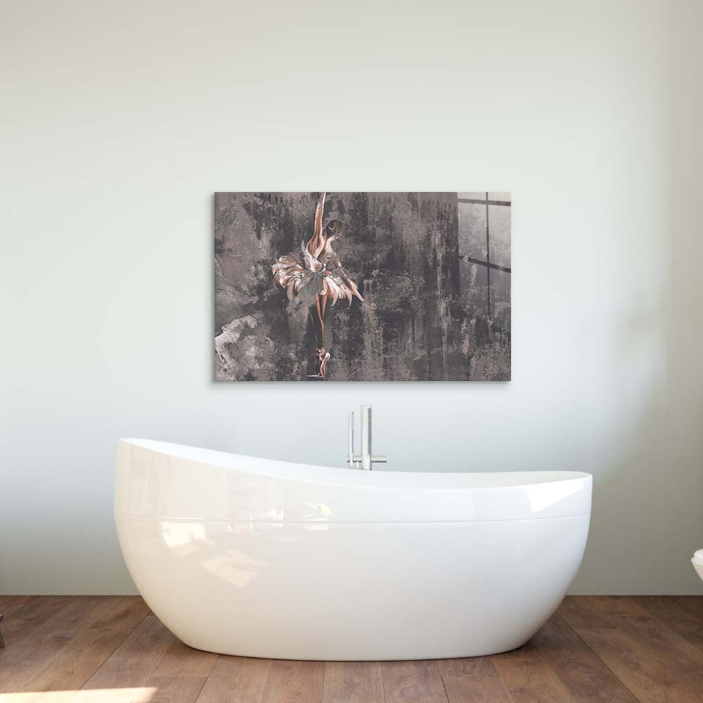Distressed Ballerina Glass Wall Art
