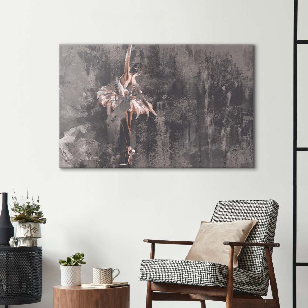 Distressed Ballerina Glass Wall Art