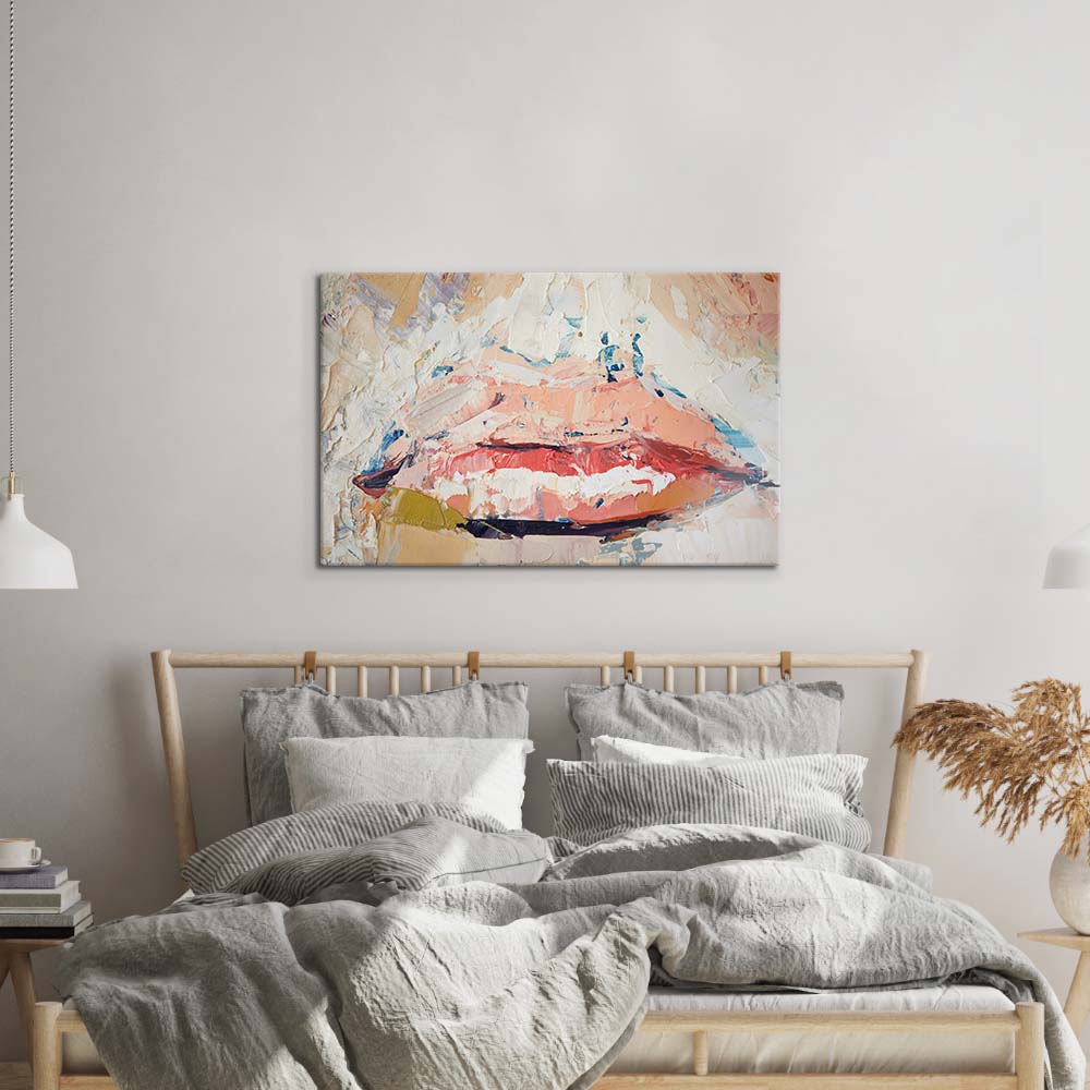 Fragmented Lips Glass Wall Art
