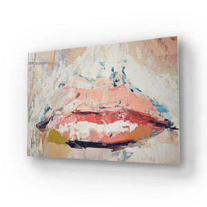 Fragmented Lips Glass Wall Art