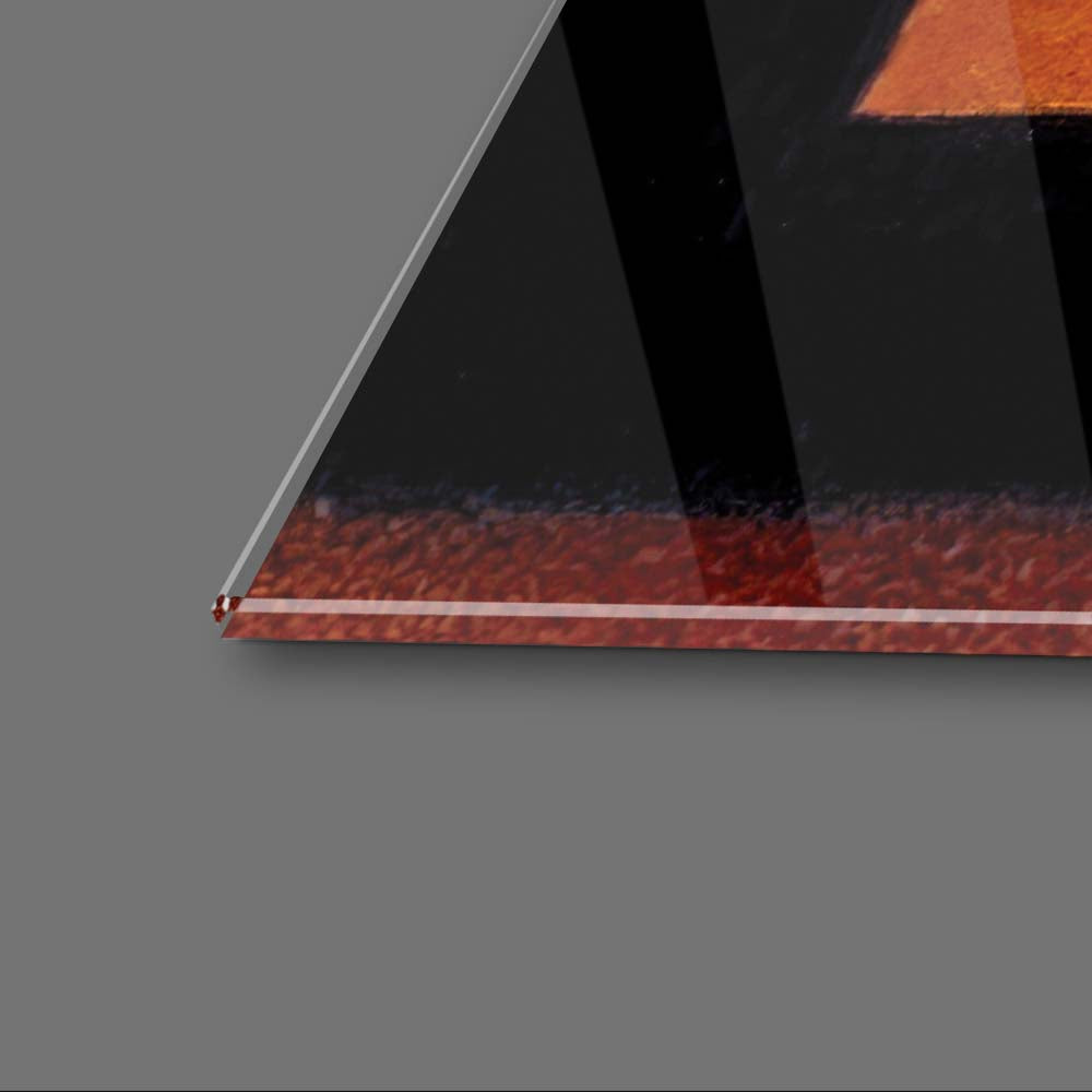 Grunge Abstract Geometric Shapes Glass Wall Art