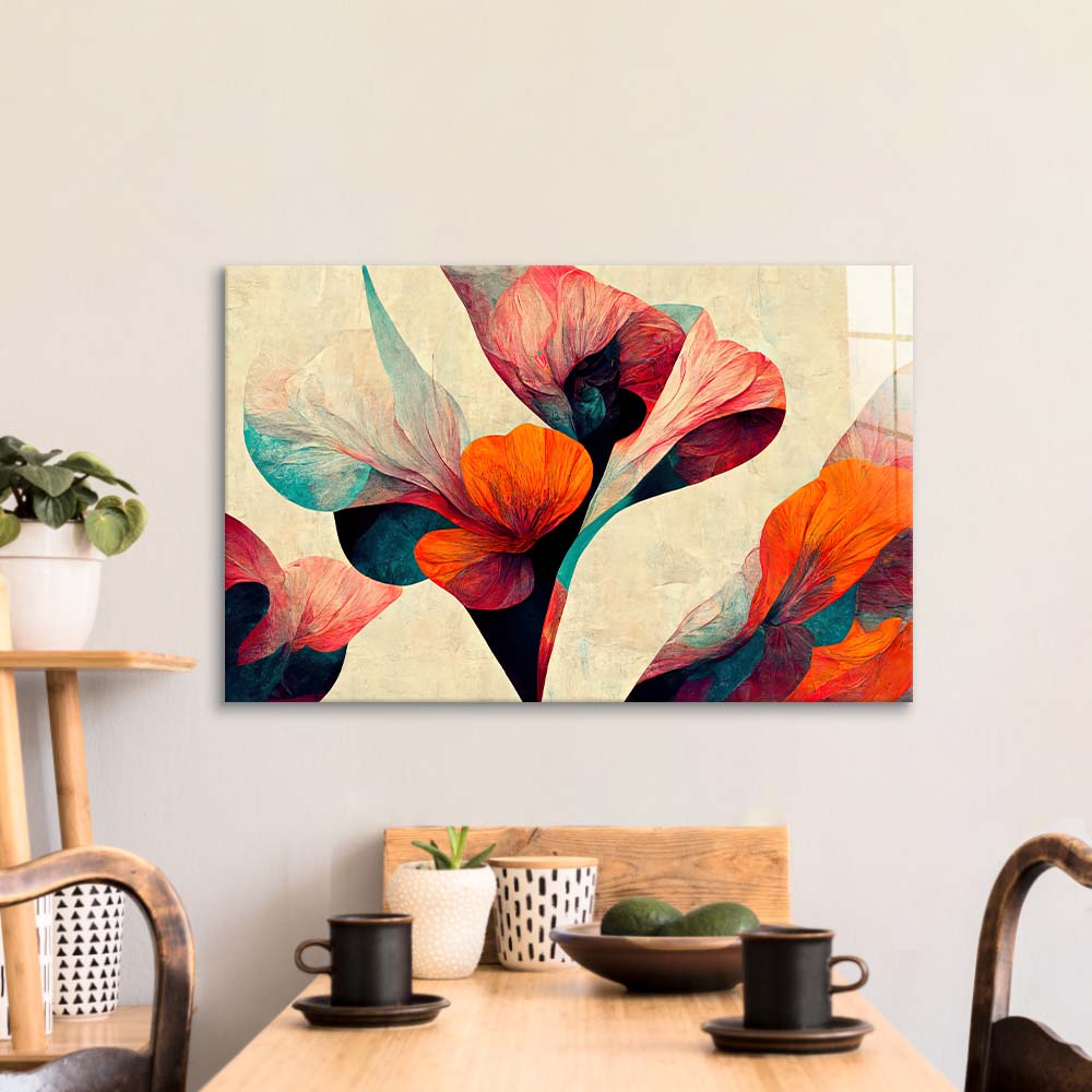 Grunge Paper Calla Lily Glass Wall Art