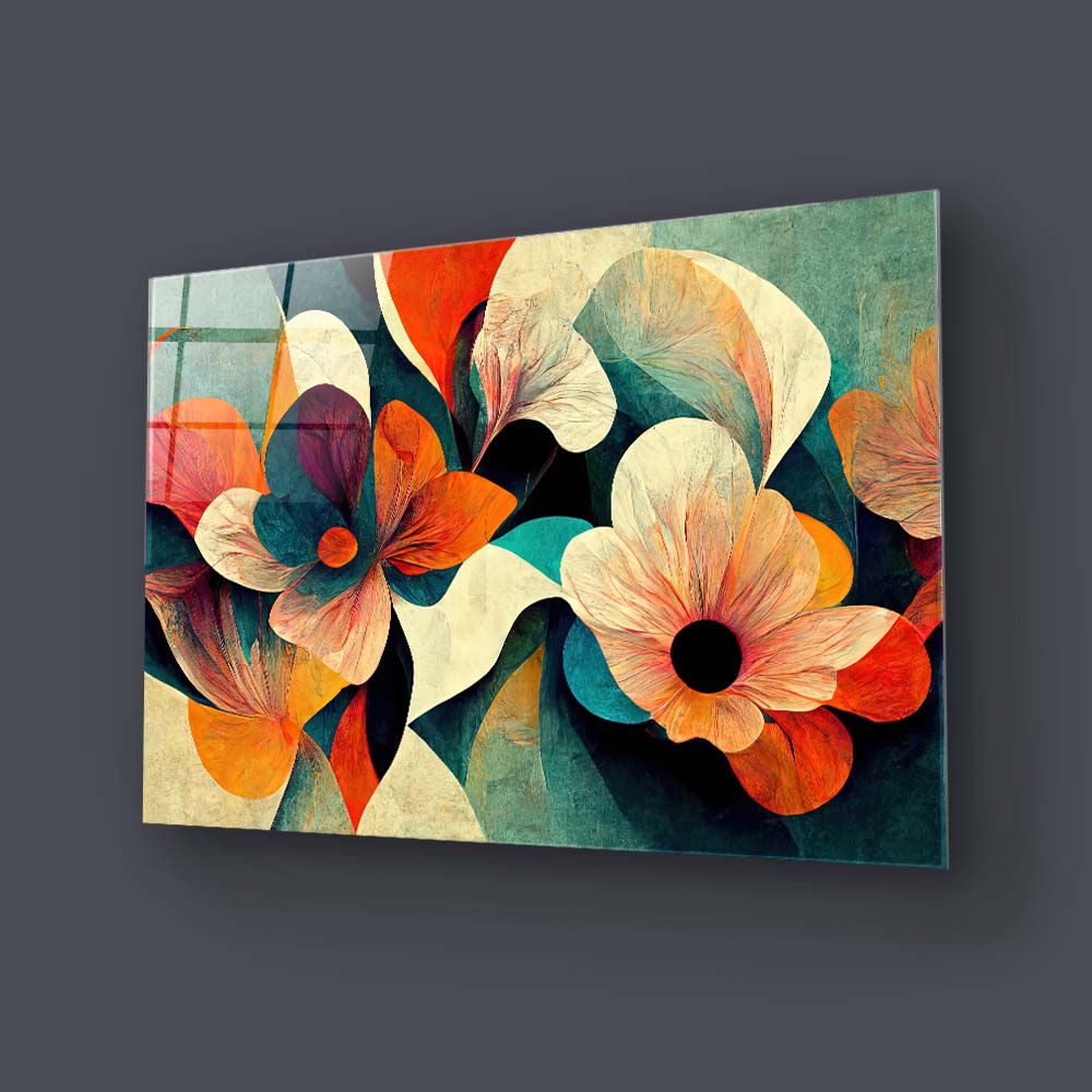 FLOWER Glass Wall Art UK CreoDeCore
