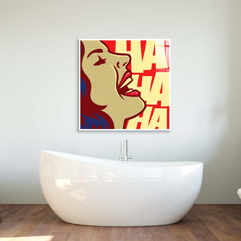 Ha Ha Ha Retro Glass Wall Art
