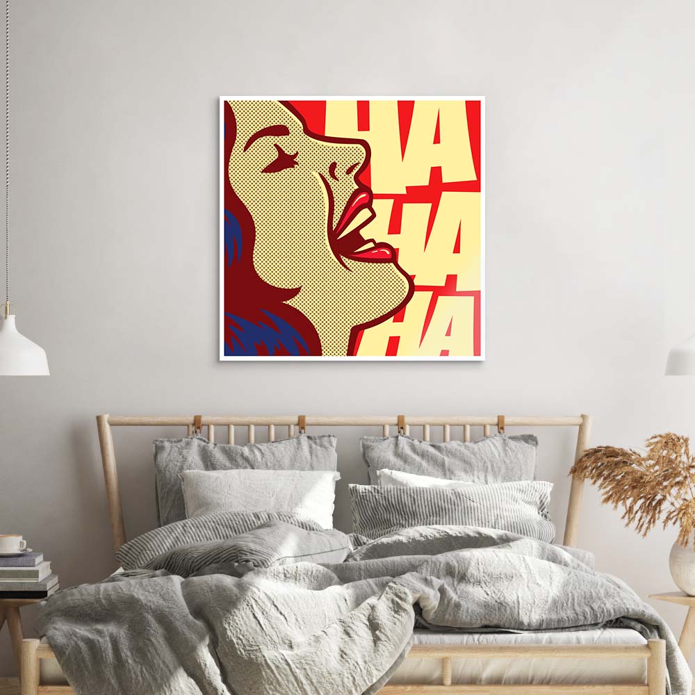 Ha Ha Ha Retro Glass Wall Art
