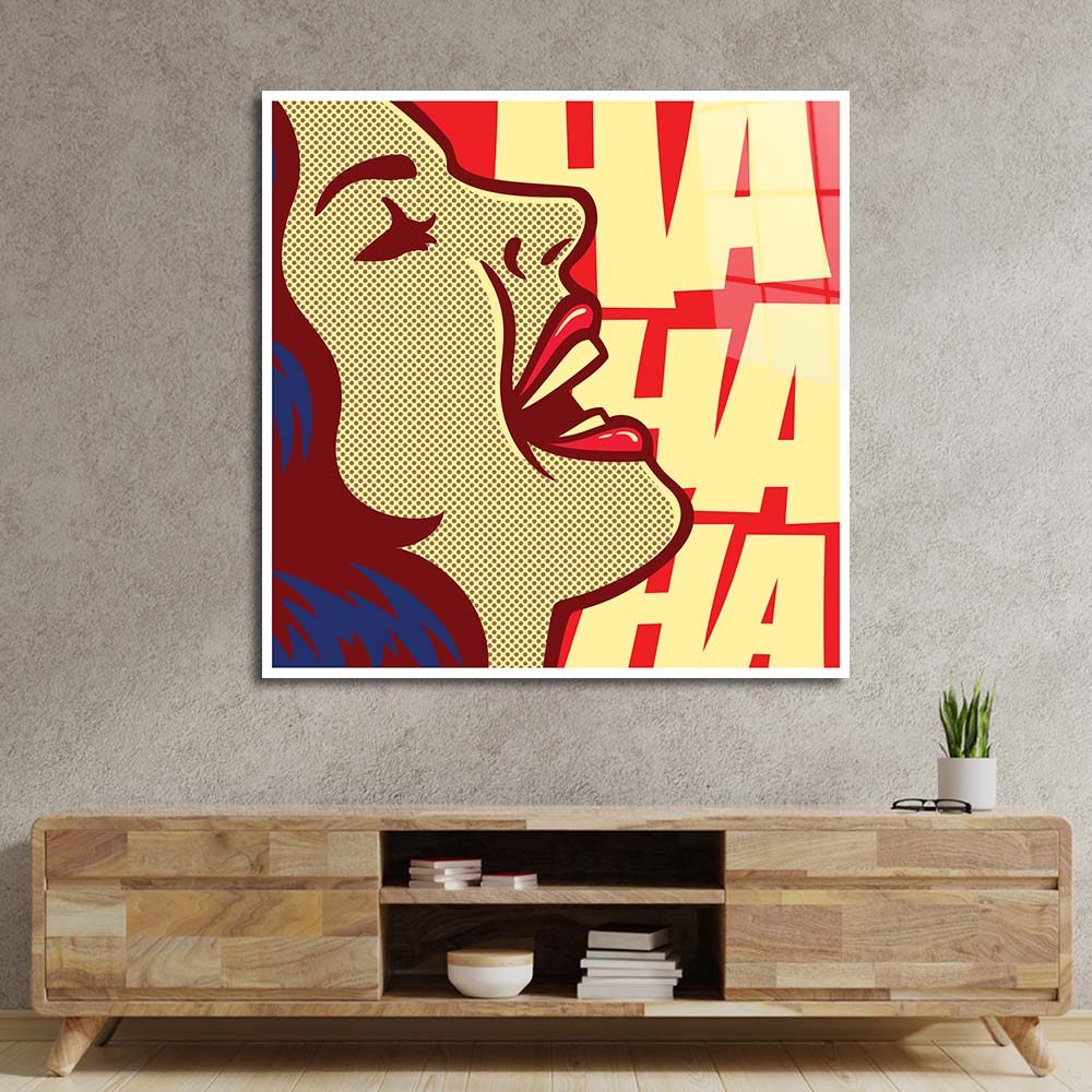 Ha Ha Ha Retro Glass Wall Art