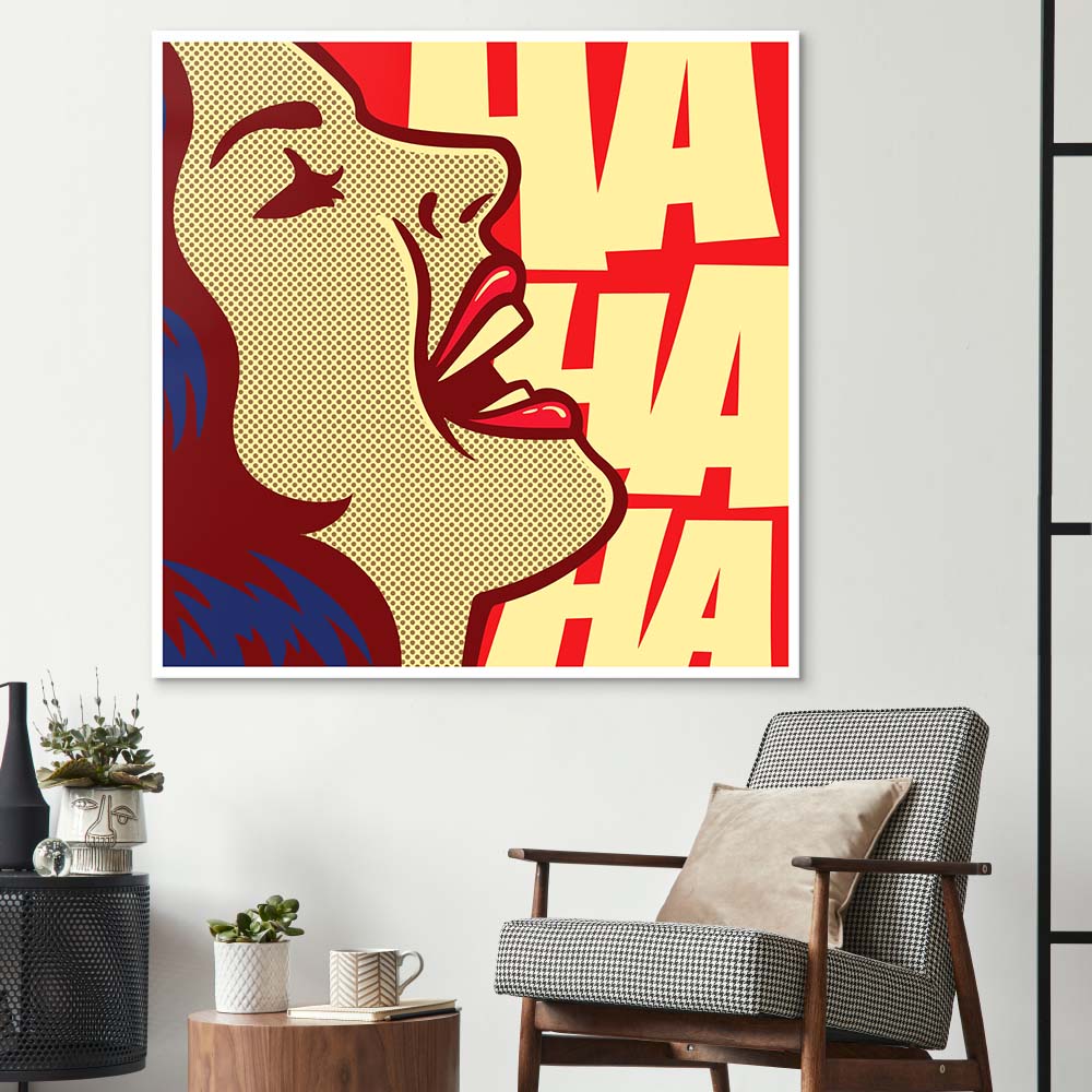 Ha Ha Ha Retro Glass Wall Art