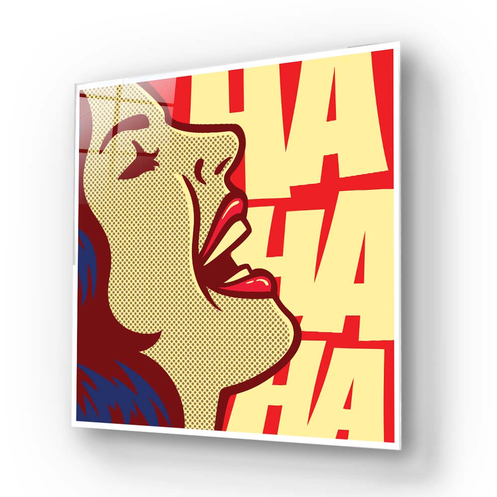 Ha Ha Ha Retro Glass Wall Art
