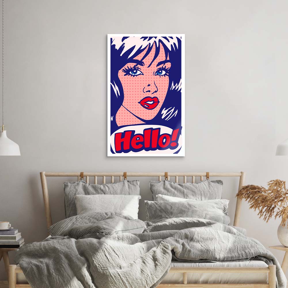 Hello! Retro Glass Wall Art