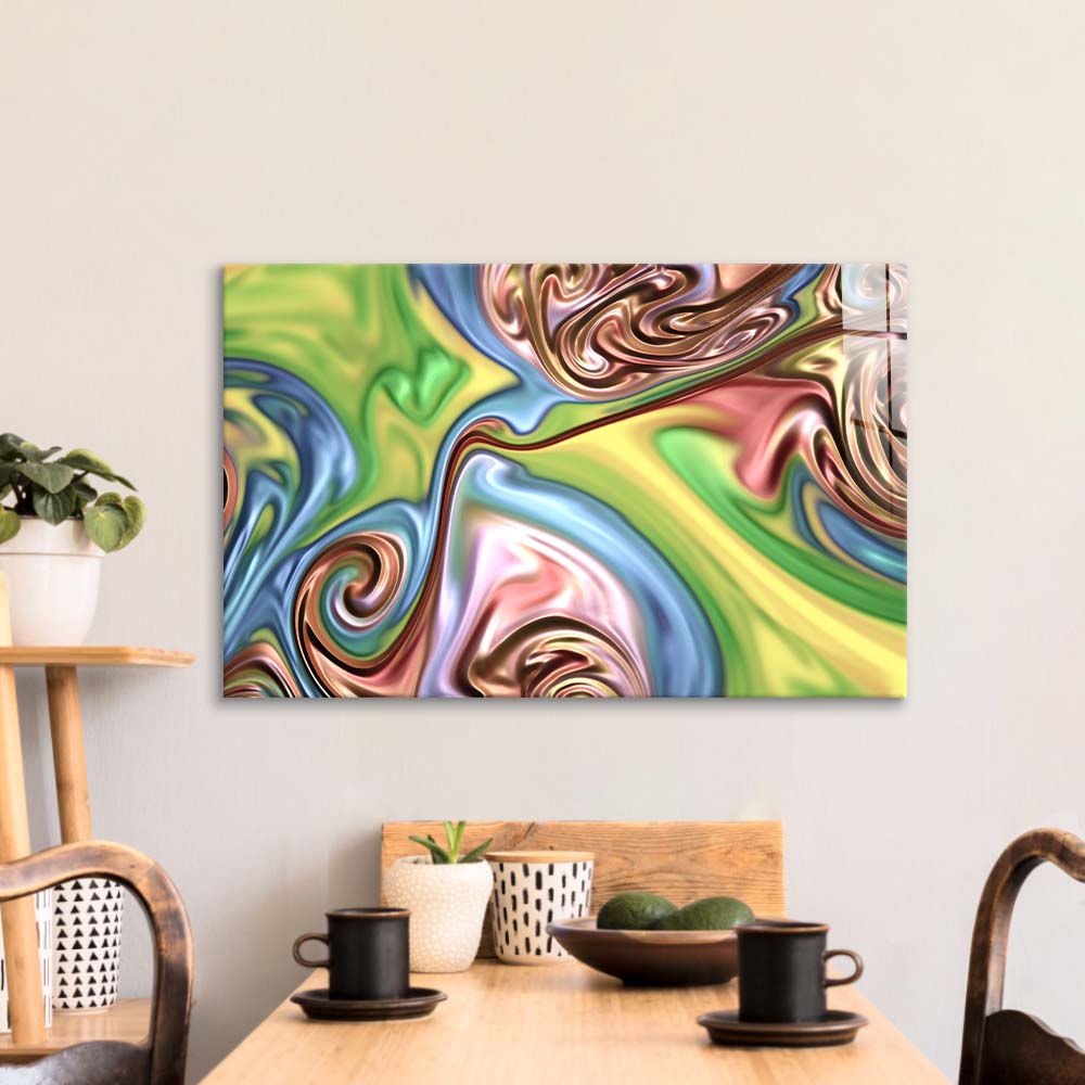 Holographic Oil Paint Glass Wall Art