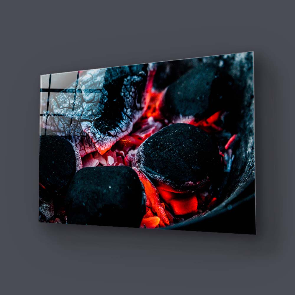 Hot Coals Glass Wall Art