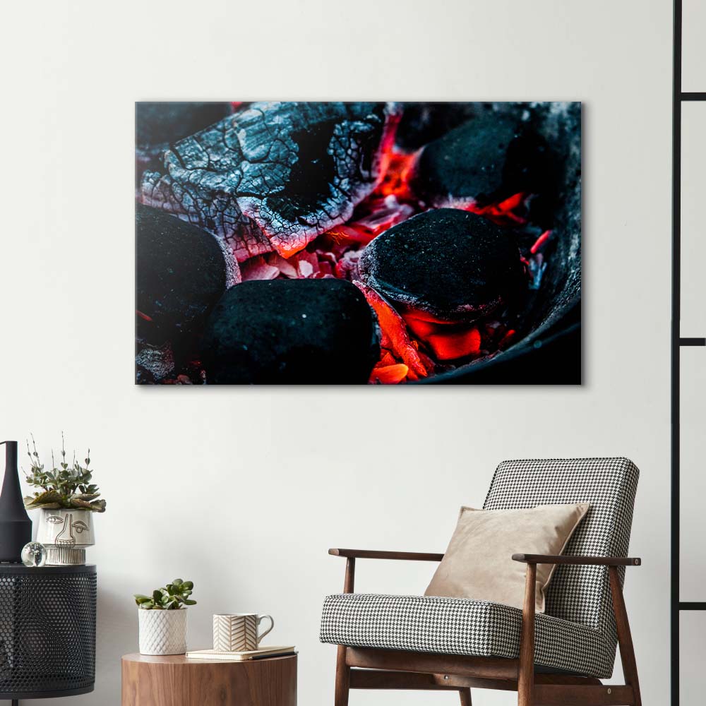 Hot Coals Glass Wall Art