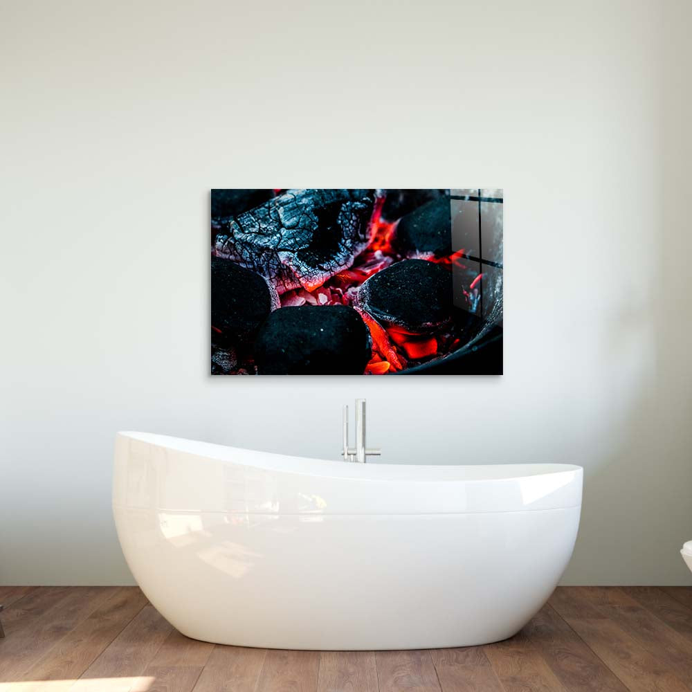 Hot Coals Glass Wall Art