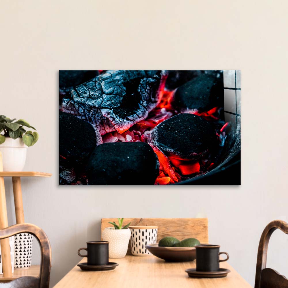 Hot Coals Glass Wall Art
