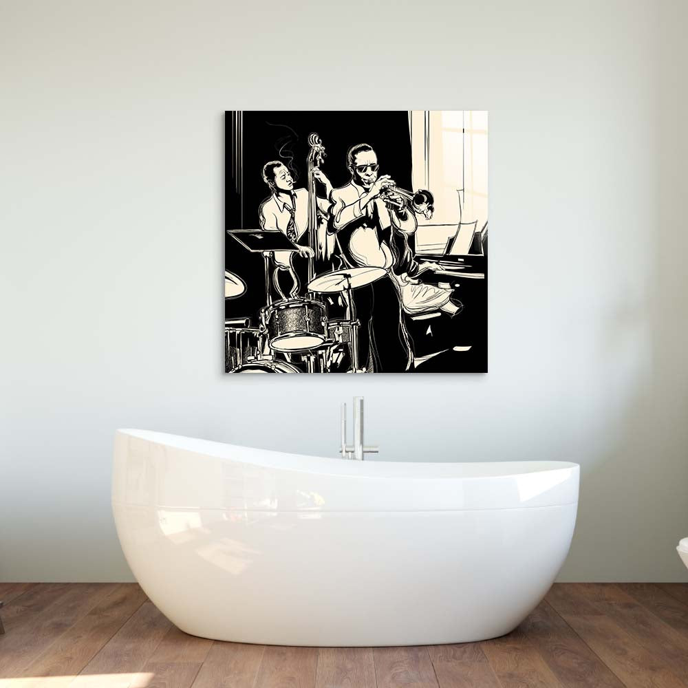 Jazz Band Glass Wall Art