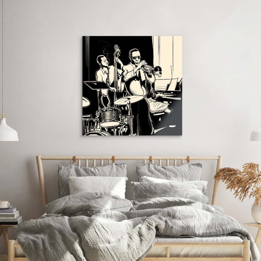 Jazz Band Glass Wall Art