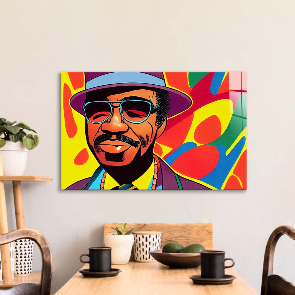Jazz Man Glass Wall Art