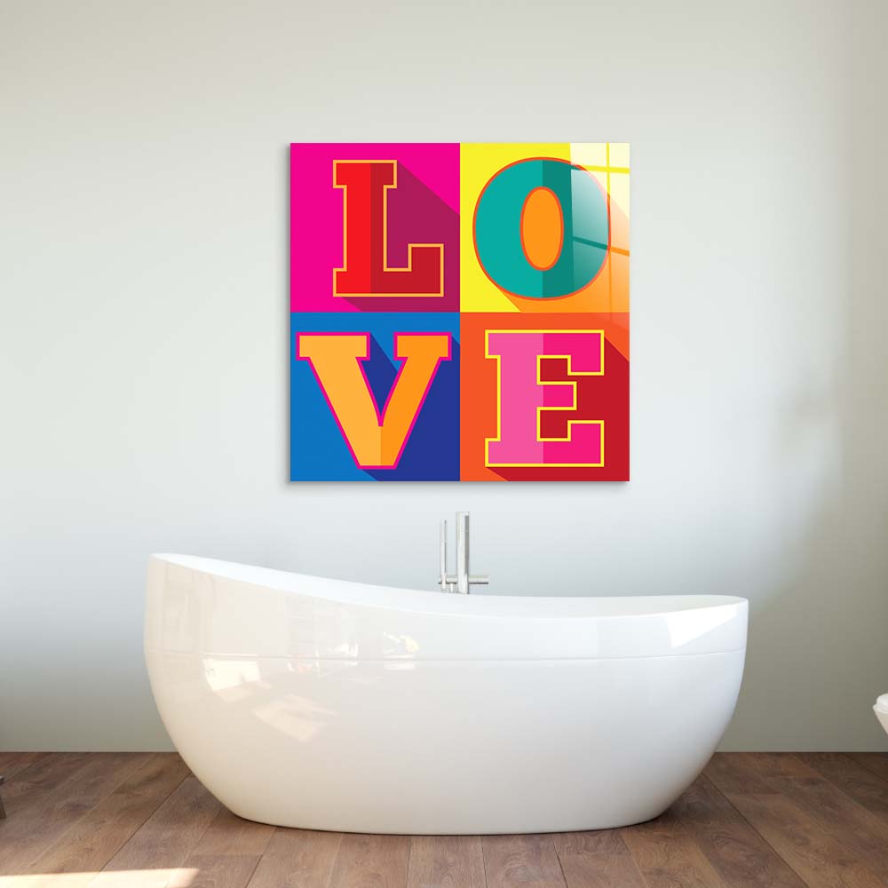 L-O-V-E Glass Wall Art