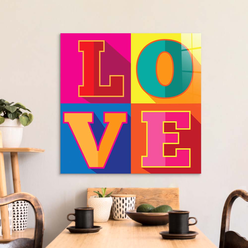L-O-V-E Glass Wall Art