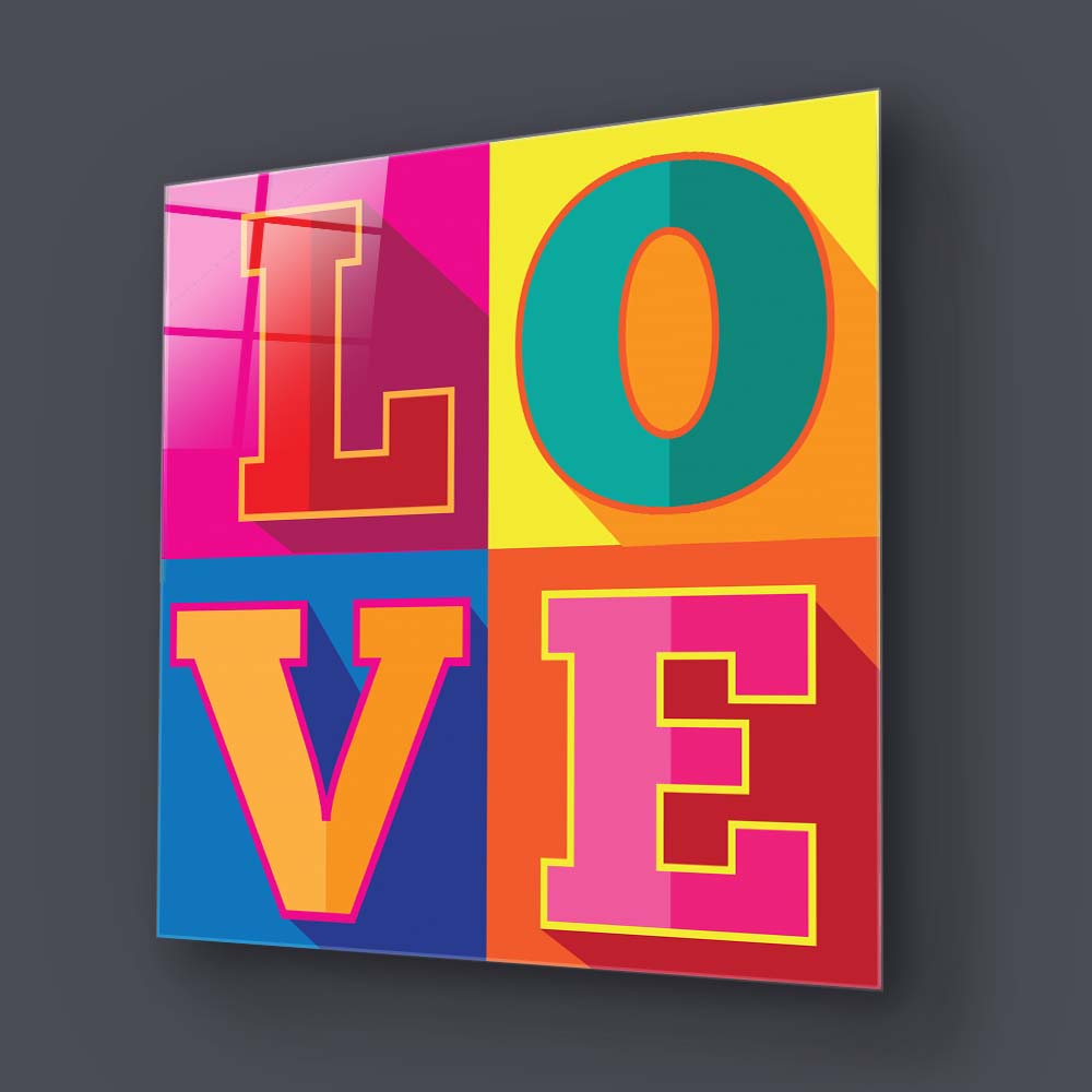 L-O-V-E Glass Wall Art