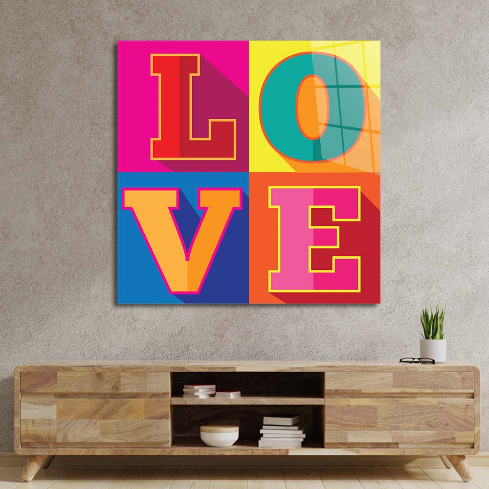 L-O-V-E Glass Wall Art