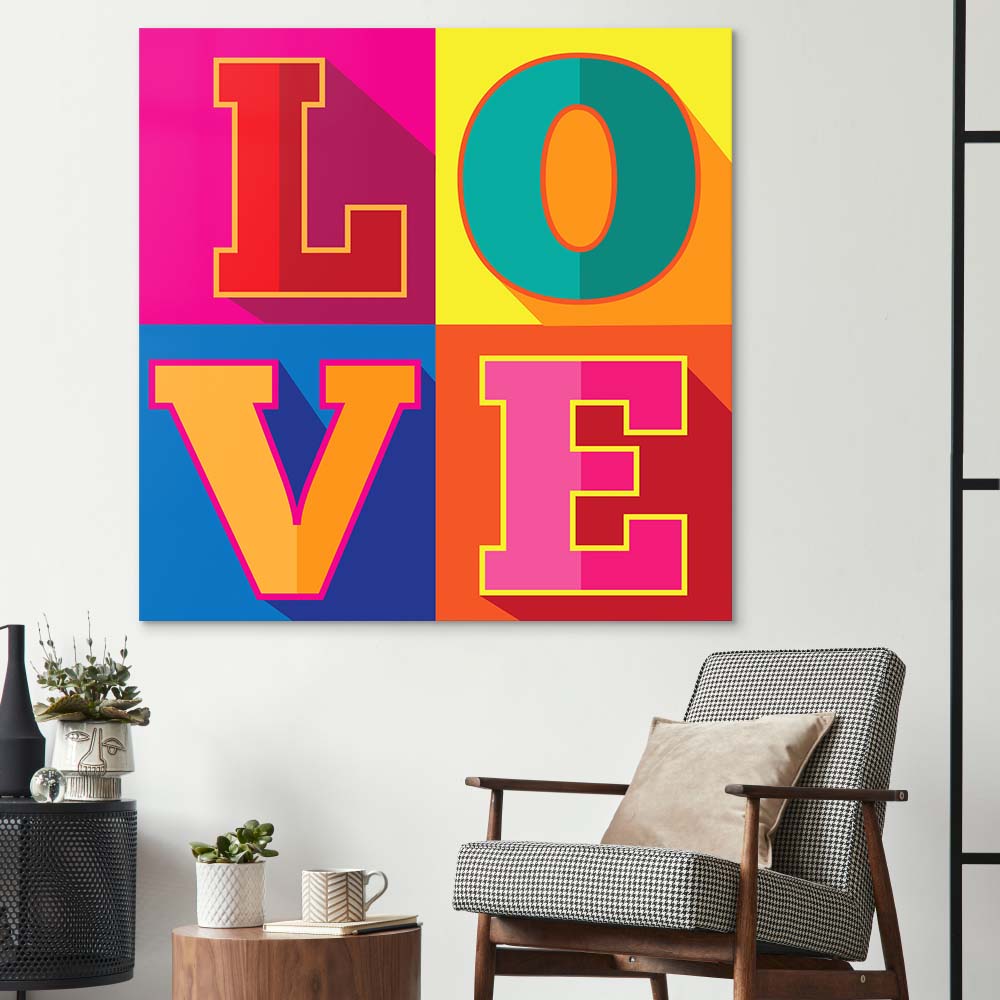 L-O-V-E Glass Wall Art