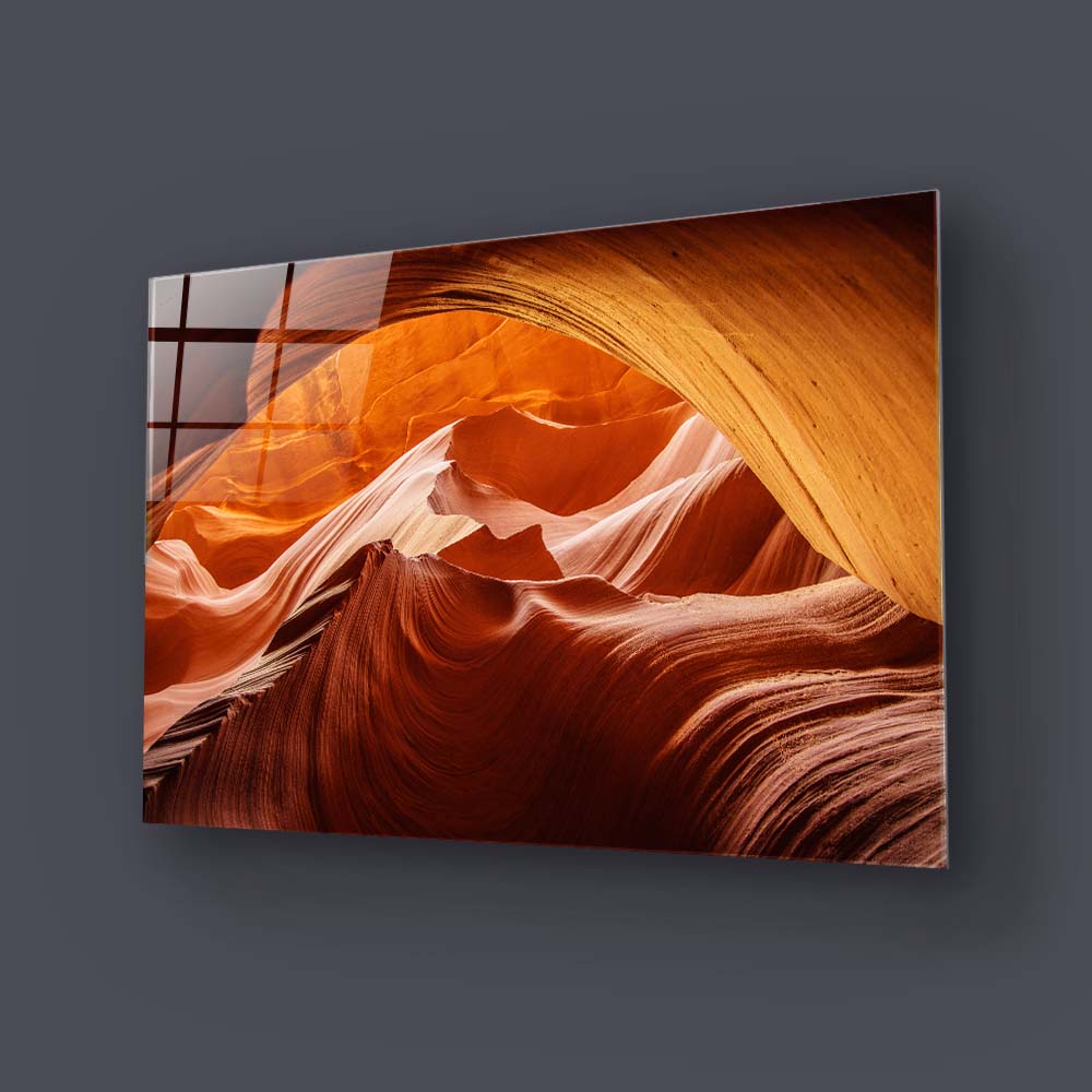 Lower Antelope Canyon National Park Glass Wall Art