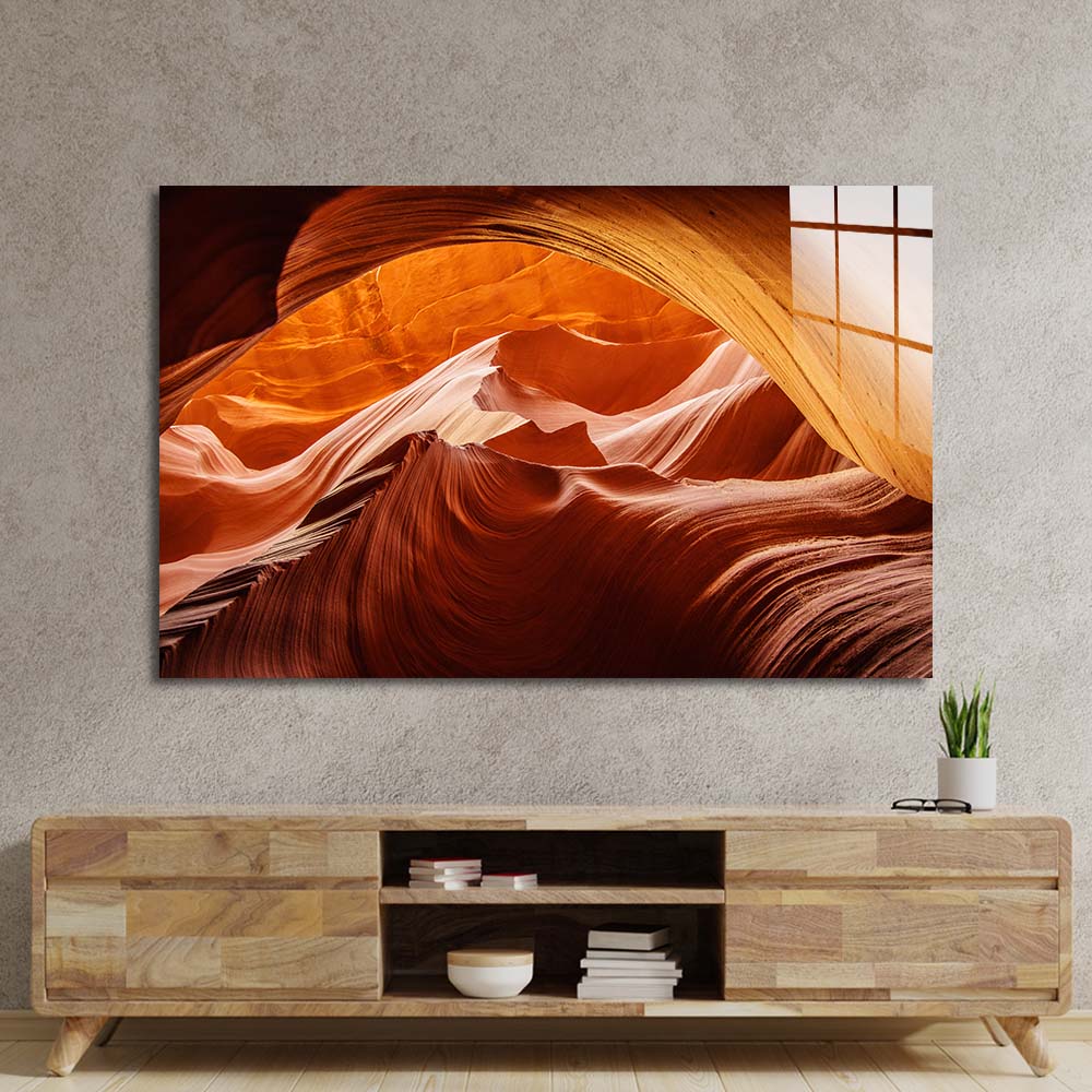 Lower Antelope Canyon National Park Glass Wall Art