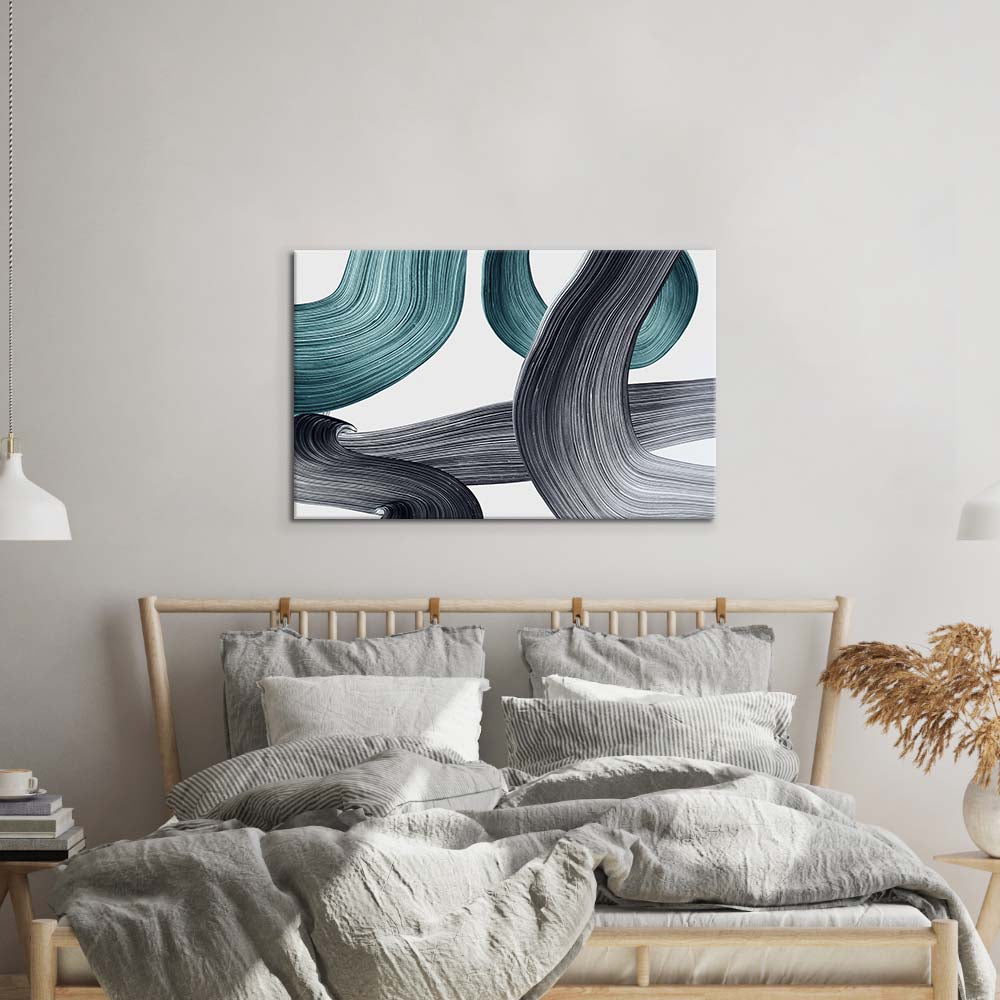 Minimal Green Brushstrokes Glass Wall Art
