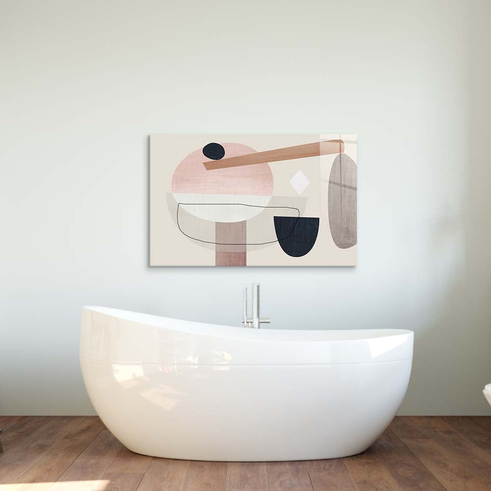 Minimalist Abstract Pebbles Glass Wall Art