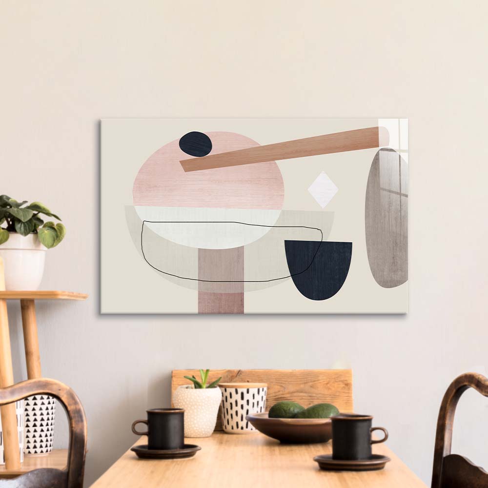 Minimalist Abstract Pebbles Glass Wall Art