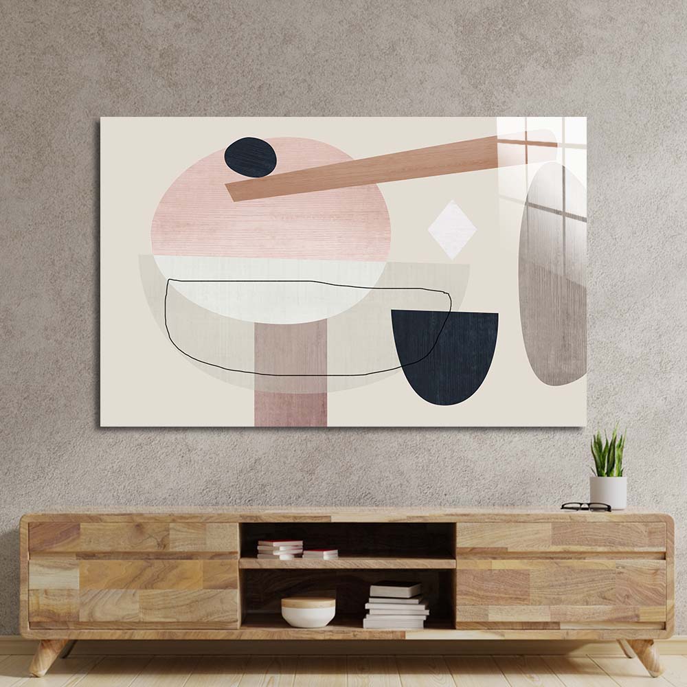 Minimalist Abstract Pebbles Glass Wall Art