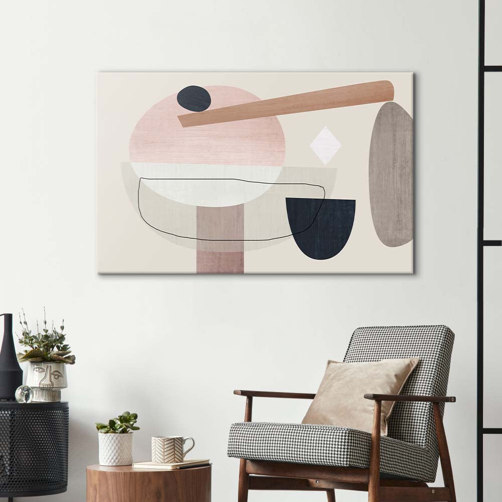 Minimalist Abstract Pebbles Glass Wall Art